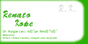 renato kope business card